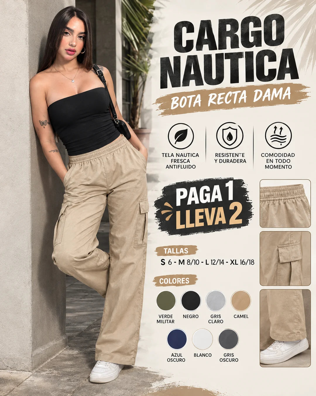 CARGO BOTA RECTA DAMA