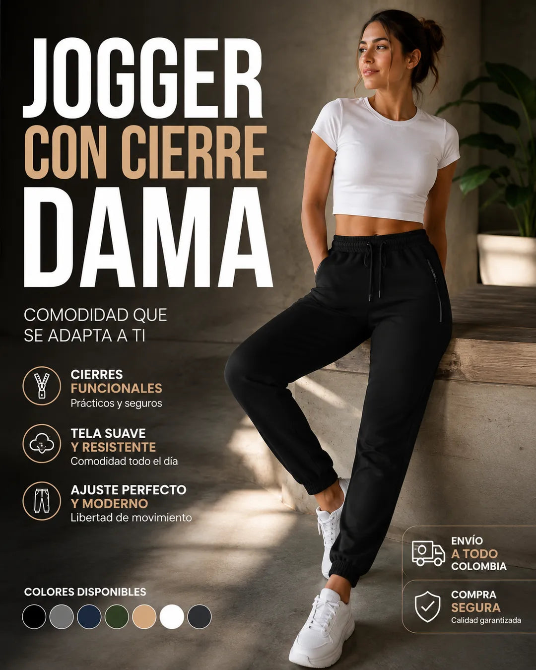 JOGGER CON CIERRE DAMA