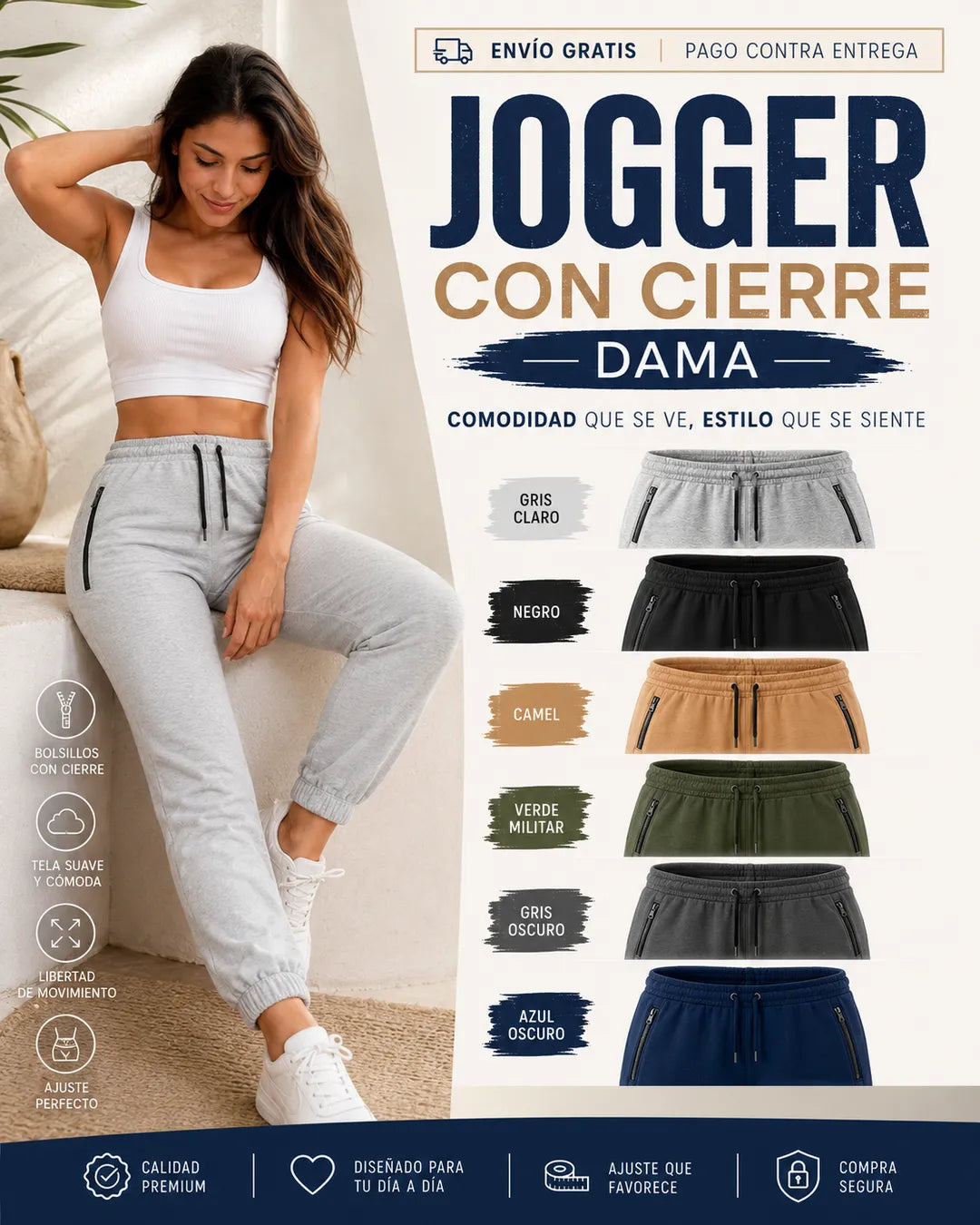 JOGGER CON CIERRE DAMA