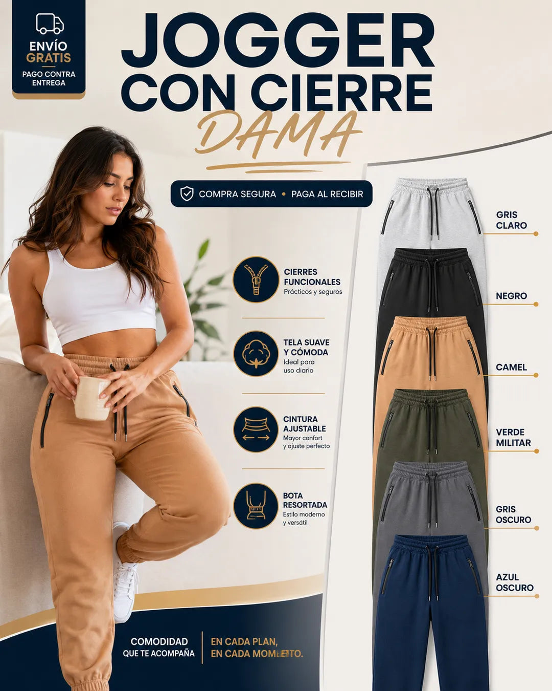 JOGGER CON CIERRE DAMA
