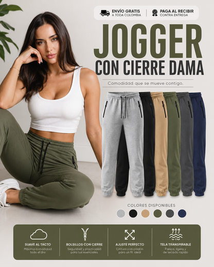 JOGGER CON CIERRE DAMA