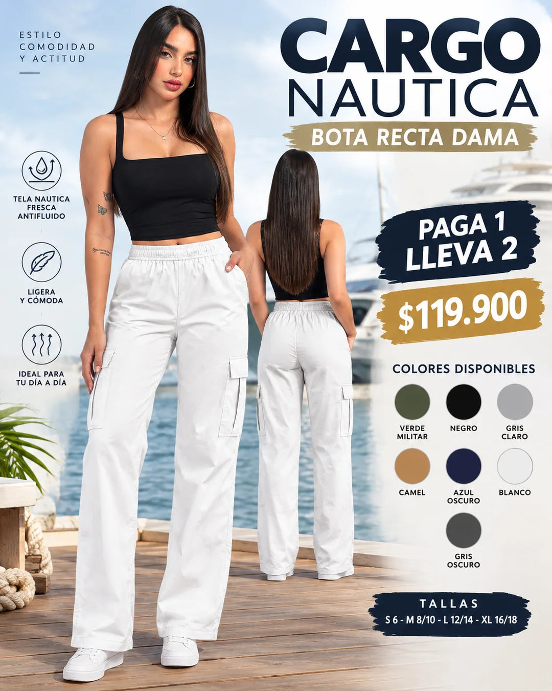CARGO BOTA RECTA DAMA