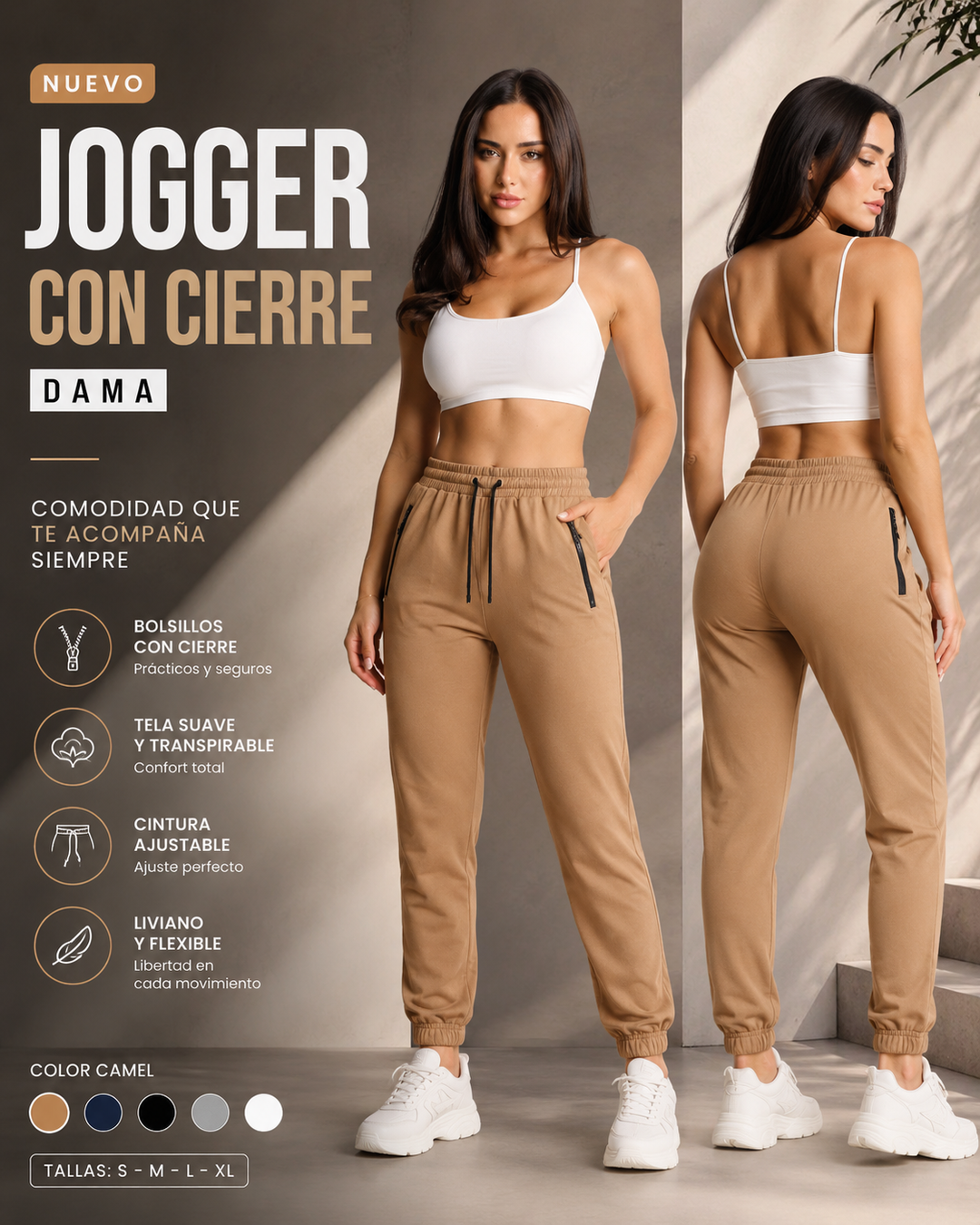 JOGGER CON CIERRE DAMA