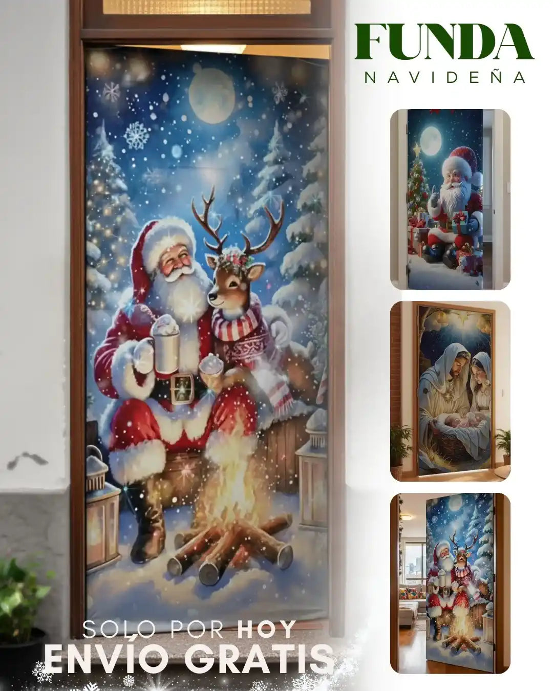 FUNDA NAVIDEÑA PARA PUERTA