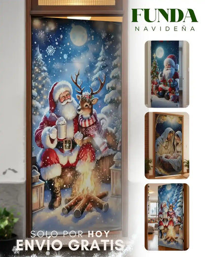 FUNDA NAVIDEÑA PARA PUERTA