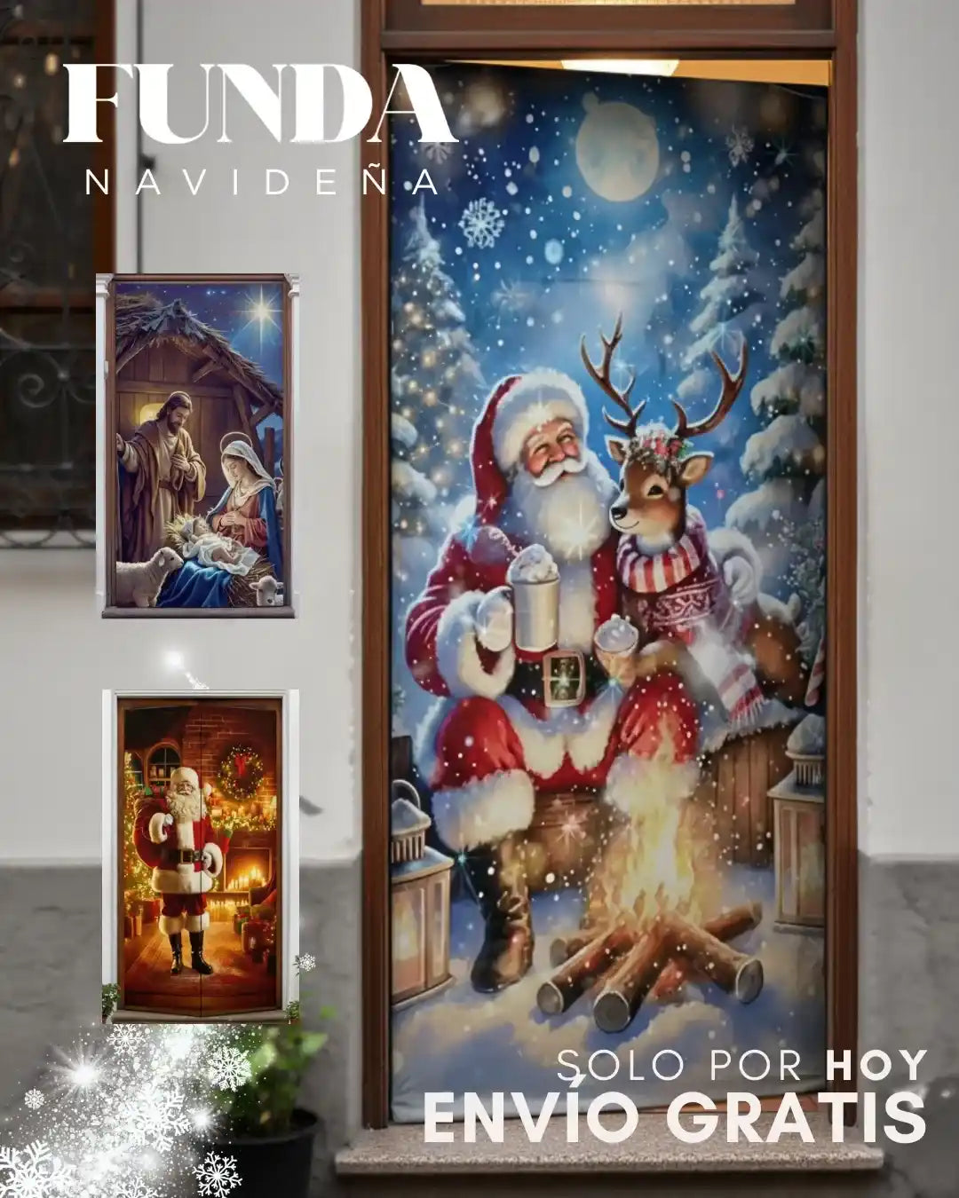 FUNDA NAVIDEÑA PARA PUERTA